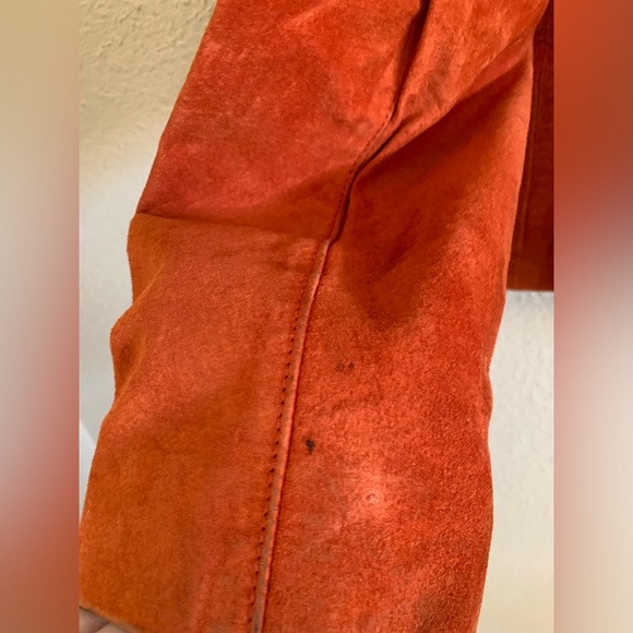 Moto Vintage Orange Suede Jacket 🌴 - Picture 13 of 15
